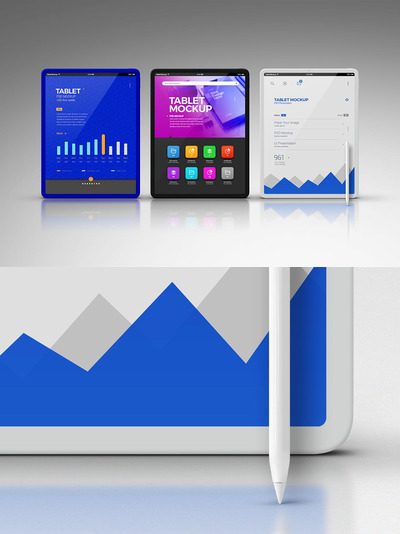极简可编辑平板UI模型(PSD)