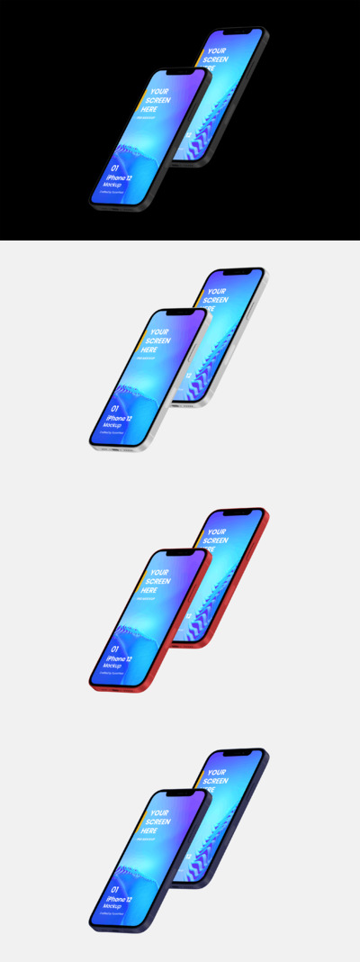 iPhone 12高端手机展示样机(PSD)