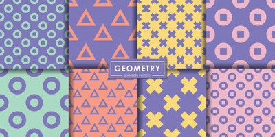 抽象几何装饰壁纸背景无缝图案素材[eps]