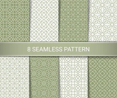 抽象的几何无缝图案背景集[eps]