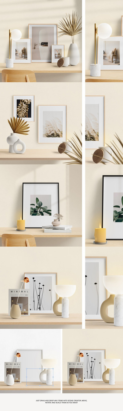 高端画框设计场景样机(PSD)