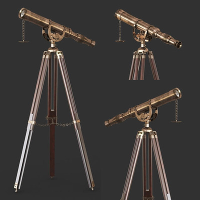 老式望远镜3D模型（OBJ,FBX,MAX）