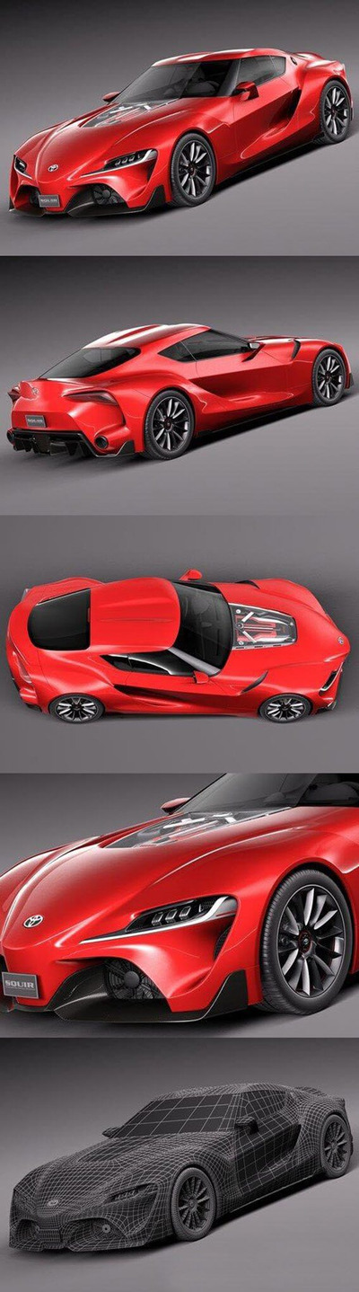丰田 FT-1 概念跑车汽车3D模型下载 （FBX,OBJ,MAX,C4D）