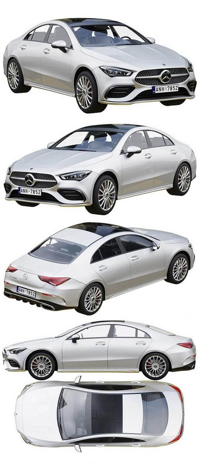 梅赛德斯奔驰 CLA Coupe 250 轿车汽车3D模型下载（FBX,OBJ,MAX）