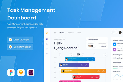 任务管理器面板模板 (FIG,SKETCH,XD)