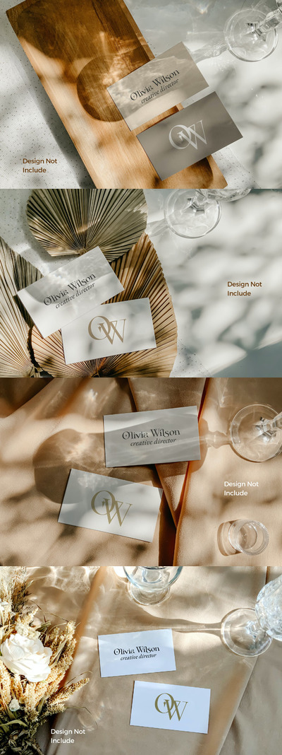 休闲风名片设计样机 (PSD)