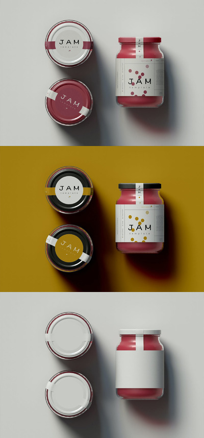 多角度酱料瓶子包装模型(PSD)