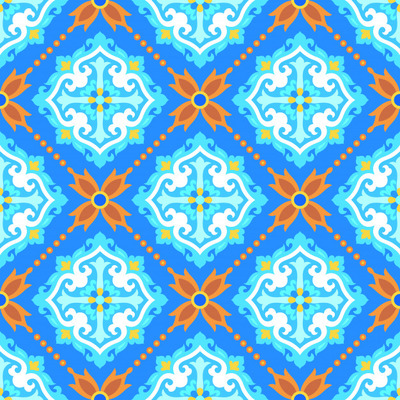 土耳其装饰瓷砖马赛克壁纸无缝图案 [eps]