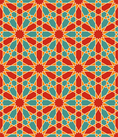 阿拉伯几何装饰无缝图案背景 [eps]