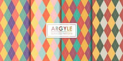 菱形无缝图案装饰壁纸背景合集 [eps]