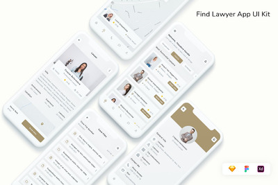 在线律师应用程序UI工具包(FIG,SKETCH,XD)