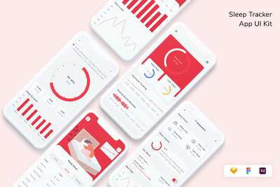 睡眠追踪管理程序UI工具包 (FIG,SKETCH,XD)