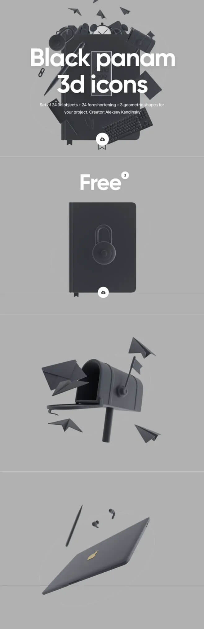 C4D制作得常用广告banner 3D元素模型下载（C4D,Figma）