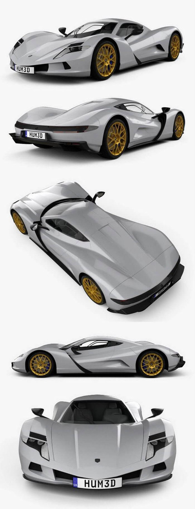 纯电动超级跑车 Aspark Owl 2020 汽车3D模型下载（C4D,FBX,OBJ,MAX）