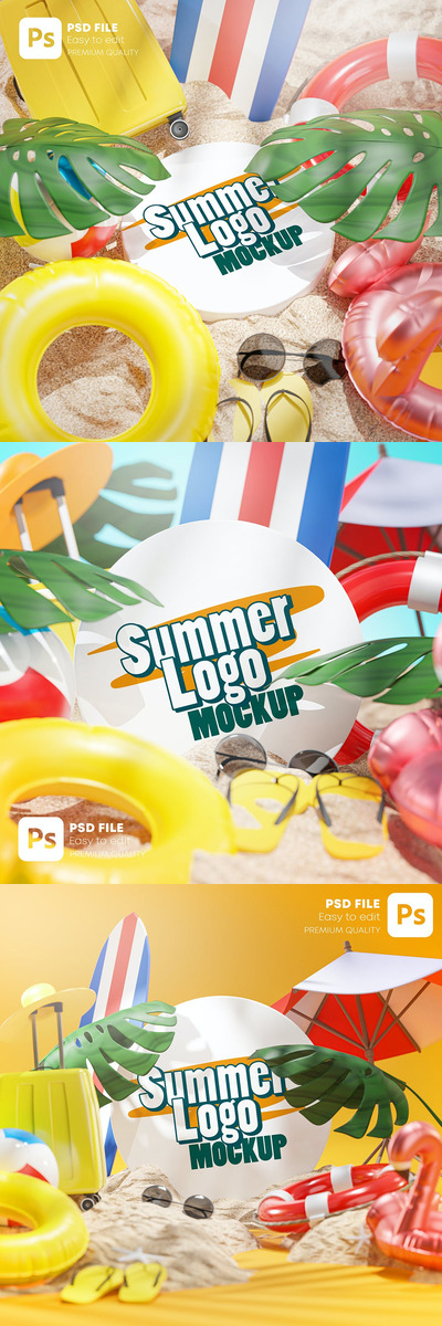 夏季海滩感觉的样机 (PSD)