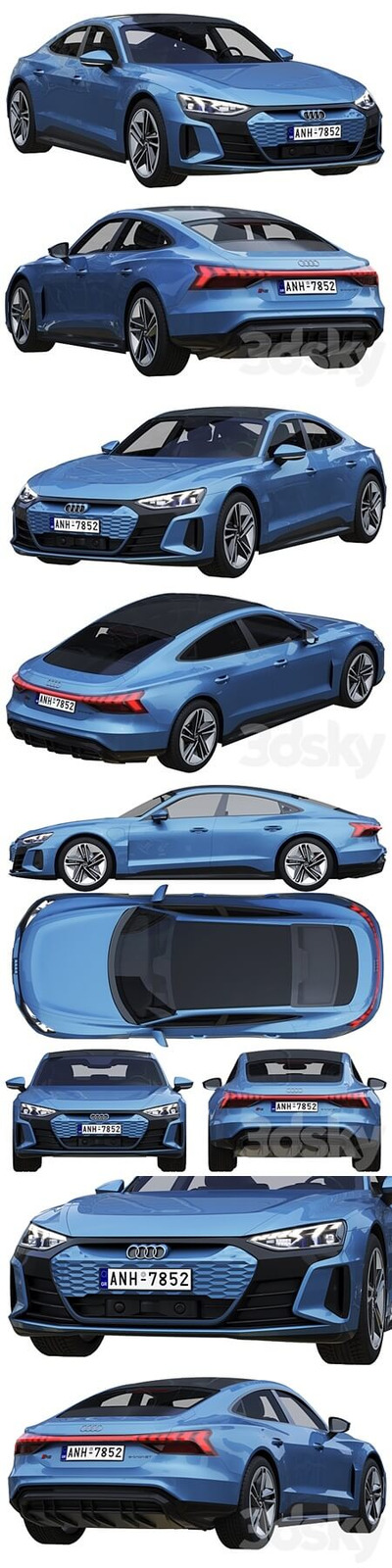 奥迪 RS e-tron GT轿车汽车3D模型下载（FBX,OBJ,MAX）