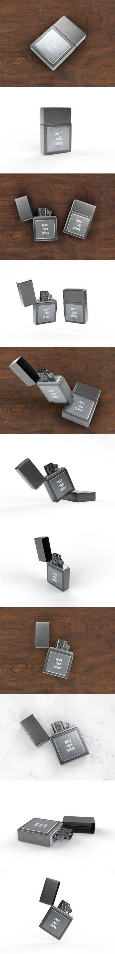 怀旧风格的打火机样机 (PSD,PNG)