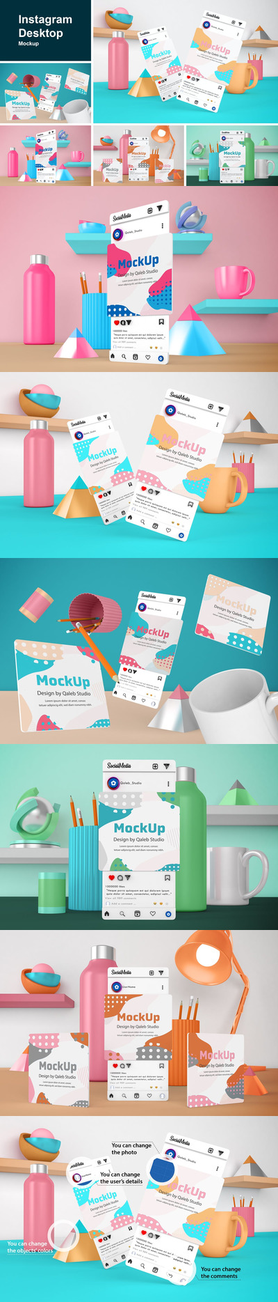 时尚高端简约多用途的社交媒体APP UI样机展示模型mockups