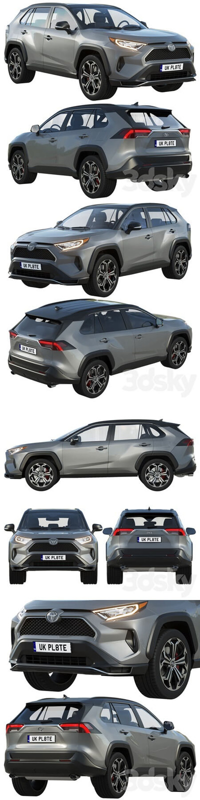丰田荣放 RAV4 Prime 2021 越野车SUV汽车3D模型下载（FBX,OBJ,MAX）
