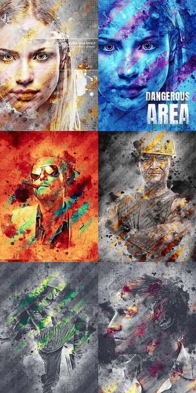 危险区域Photoshop动作(ABR,ATN,PAT)