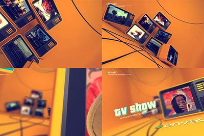 3D复古老电视Logo演示视频AE模板[aep]