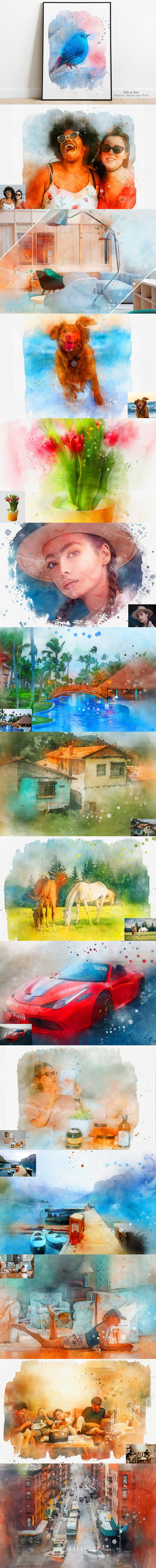 神奇水彩Photoshop动作(ATN,ABR,PAT)