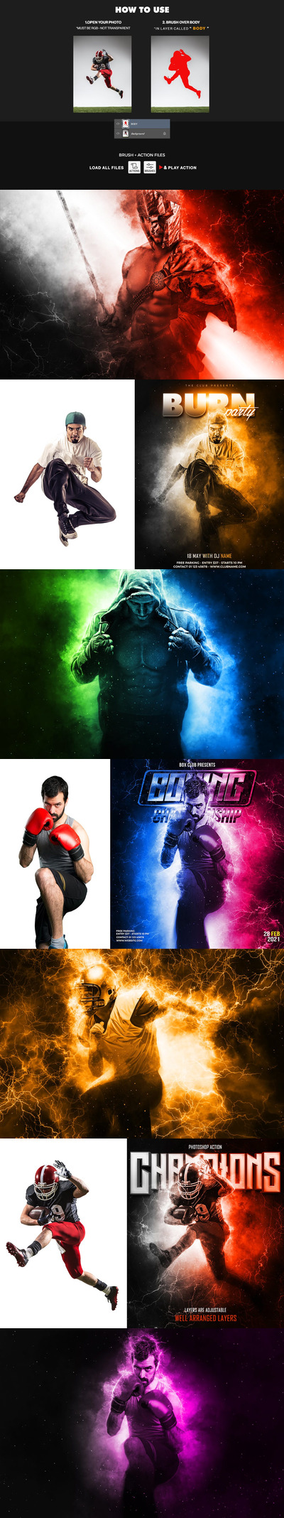 烟雾热感Photoshop动作特效(ABR,ATN)