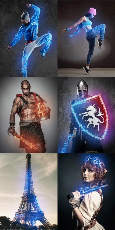 电力动画Photoshop动作 (ABR,ATN,PAT)