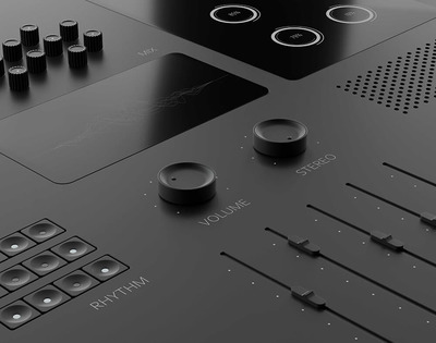 音乐设备控制按钮暗黑背景图素材 (jpg)
