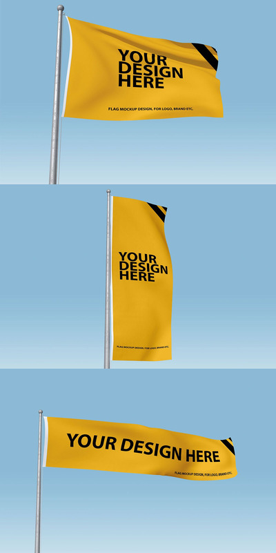 悬挂的旗帜展示模型vol.01 (PSD)