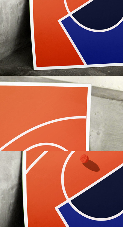 大型海报展示样机 (PSD)