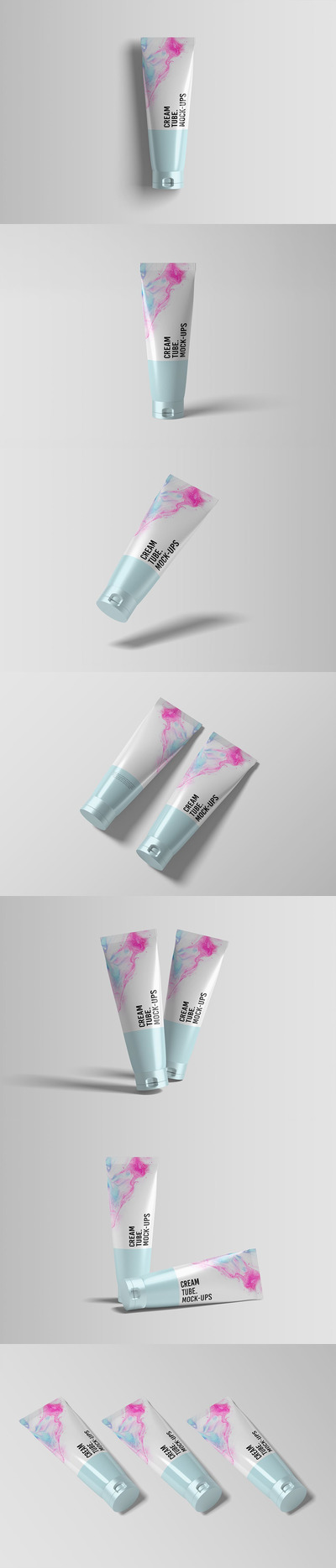 洗面奶面霜展示模型 (PSD,PDF)