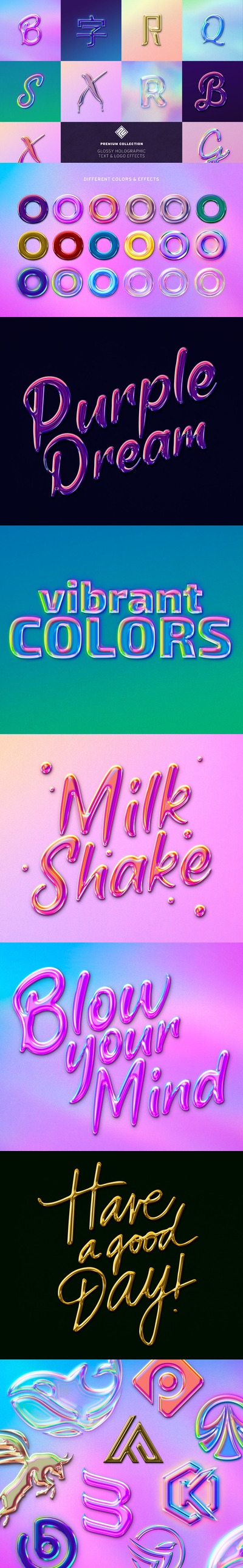 时尚高端3D立体渐变字体设计图层样式大集合-psd