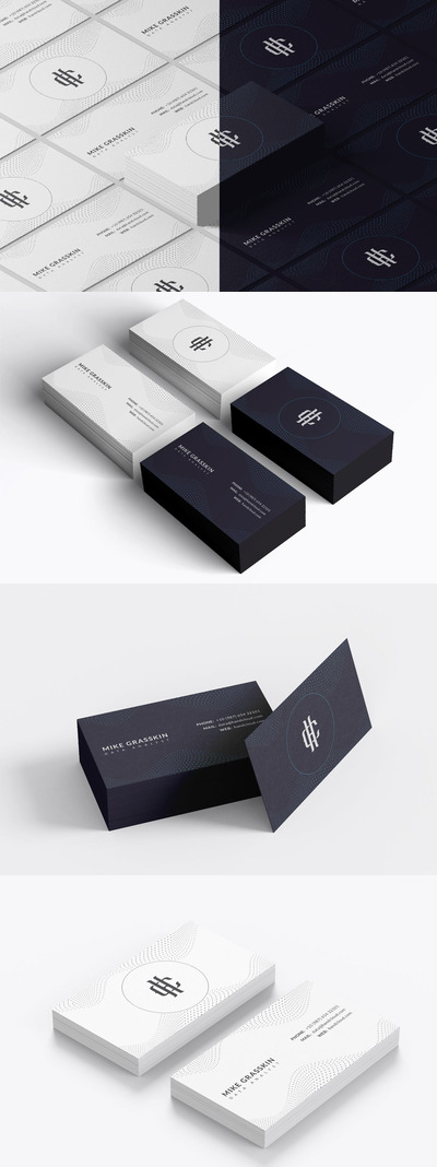 时尚清新高端优雅多用途的名片设计模板-AI, EPS, PSD, PDF