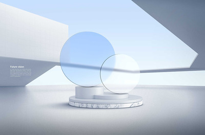 简约场景未来概念海报设计模板 (psd)