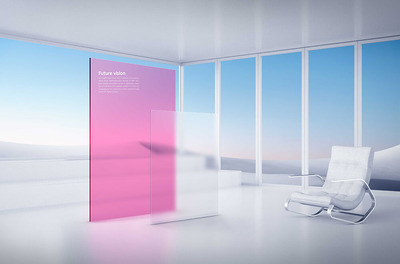 白色装修未来风格风景海报设计模板 (psd)