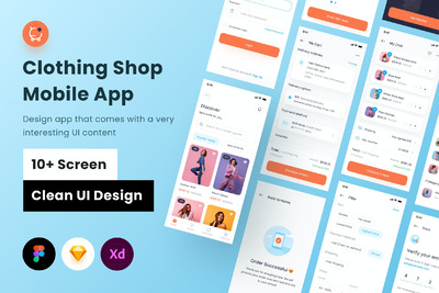 服装服饰移动 App UI (FIG,SKETCH,XD)
