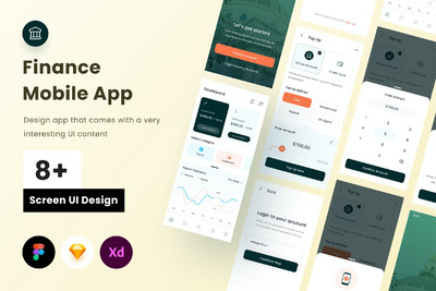 金融 App UI Kit -  (FIG,SKETCH,XD)