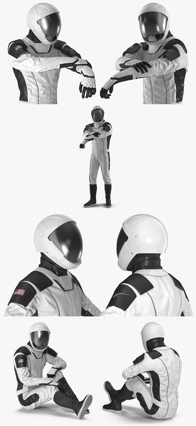 未来风格太空人宇航服3D模型下载 (fbx,max)