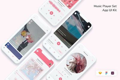 音乐播放器设置App UI工具包(FIG,SKETCH,XD)