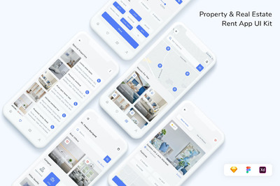 物业及房屋租赁App UI 工具包(FIG,SKETCH,XD)