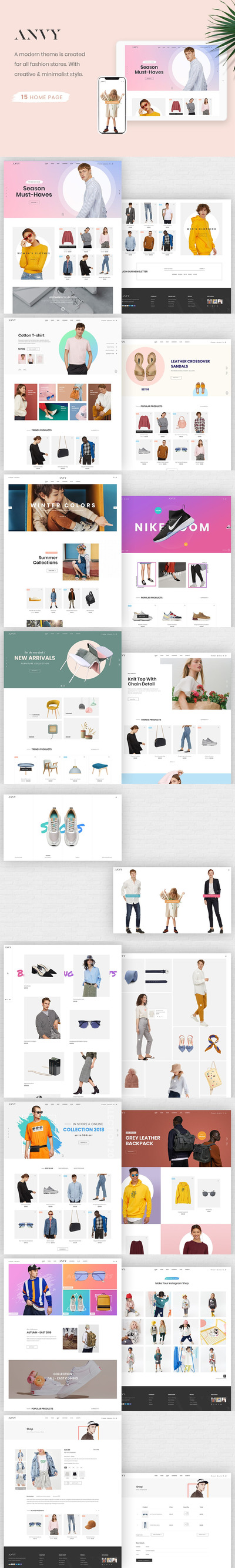 Anvy - 极简多用途网站模板 (PSD)