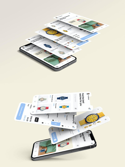 手表店电子商务App UI工具包 (FIG)