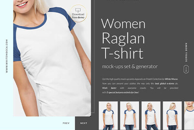 女士插肩T恤样机套装[2.64GB,PSD]