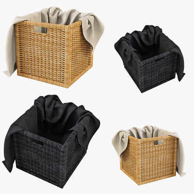 竹编收纳筐3D模型（OBJ,FBX,MAX）