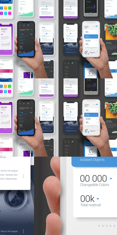 极简手持手机模型(PSD)