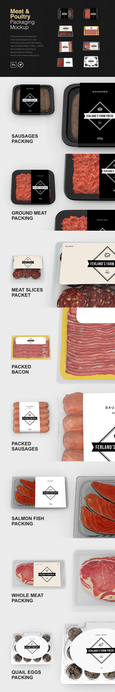 肉类生鲜食品包装样机(PSD)