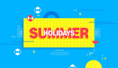夏季假期活动广告Banner设计素材 (psd)