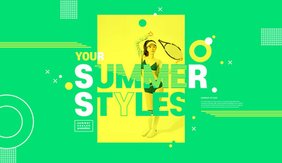 绿色清新风格夏季运动推广海报设计模板 (psd)