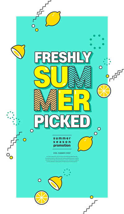 夏季新鲜水果广告海报设计模板 (psd)